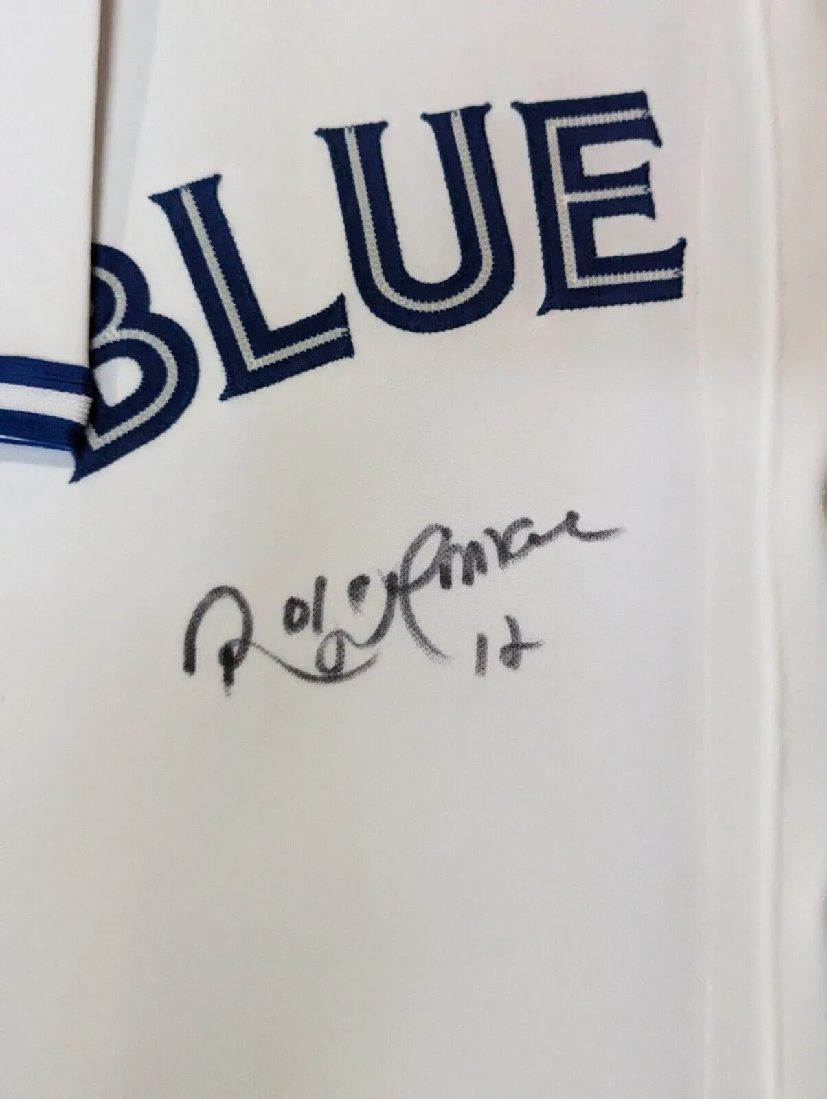 FRAMED TORONTO BLUE JAYS ROBERTO ALOMAR AUTOGRAPHED SIGNED JERSEY JSA COA