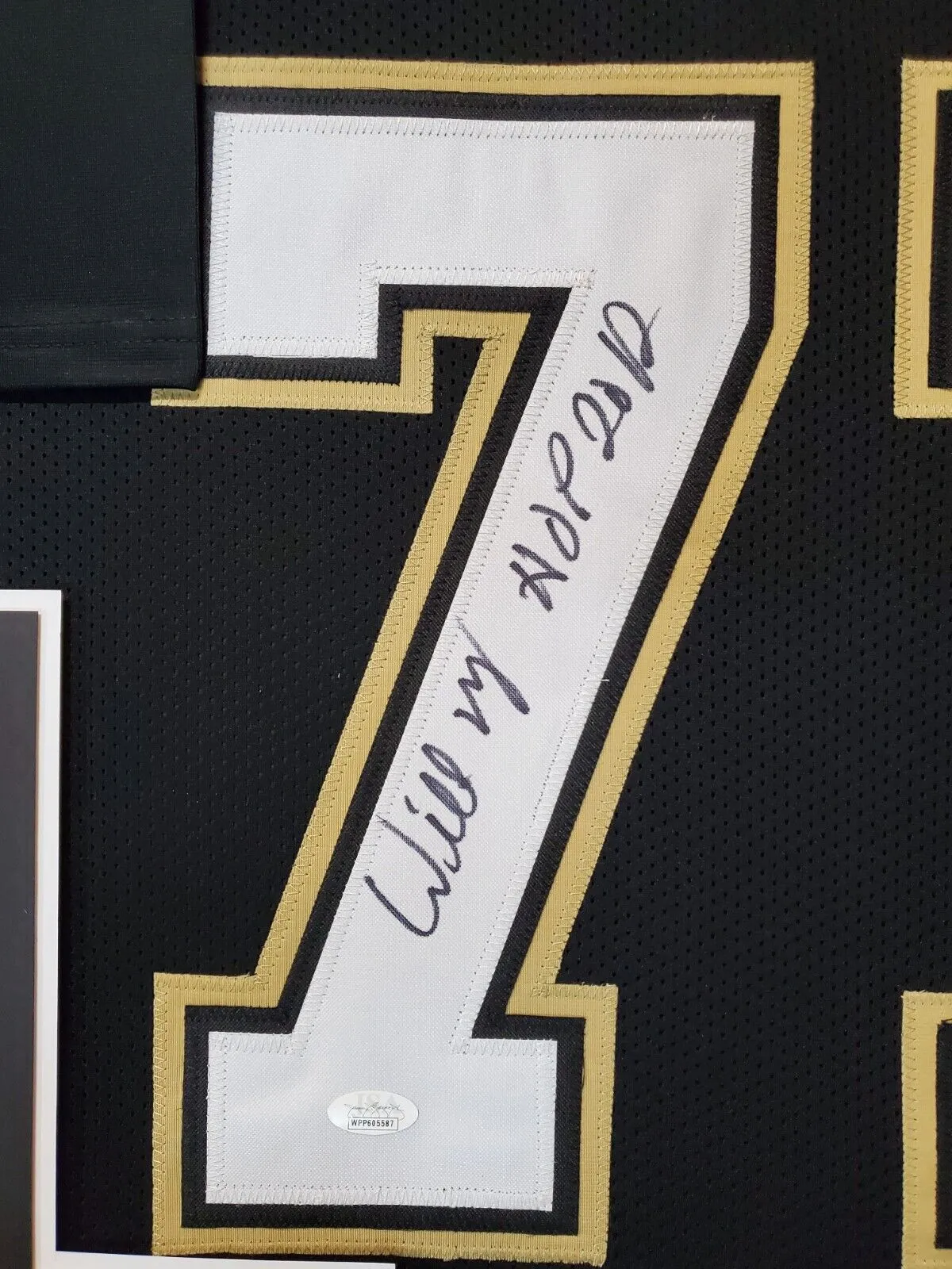 FRAMED WILLIE ROAF AUTOGRAPHED INSCRIBED NEW ORLEANS SAINTS JERSEY JSA COA