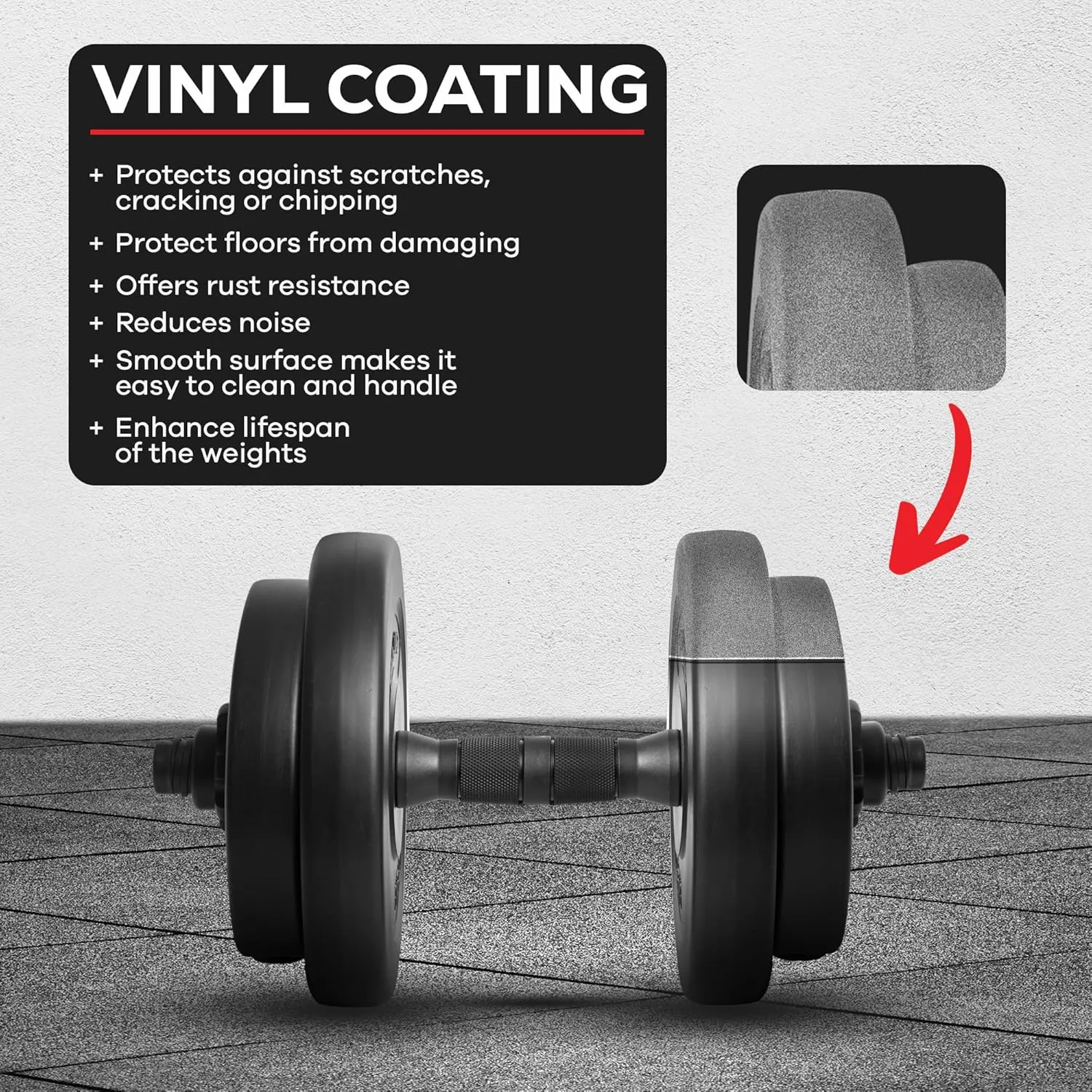 Gallant 10kg-20kg Adjustable Dumbbells Set, 2 in 1 Dumbbells and Barbell Hand Free Weights Dumbbells Set - Bar Weight Sets