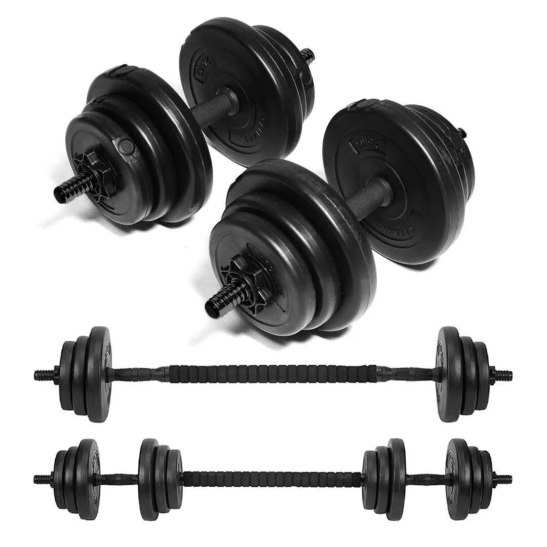 Gallant 10kg-20kg Adjustable Dumbbells Set, 2 in 1 Dumbbells and Barbell Hand Free Weights Dumbbells Set - Bar Weight Sets