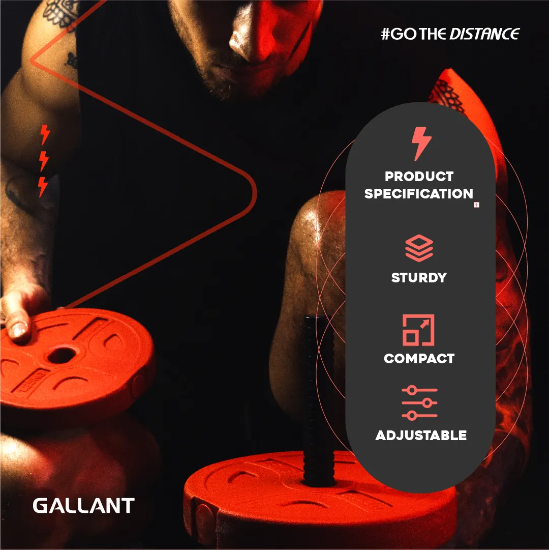 Gallant 20kg Adjustable Dumbbells Set, 2 in 1 Dumbbells and Barbell Hand Free Weights Dumbbells Set - Bar Weight Sets