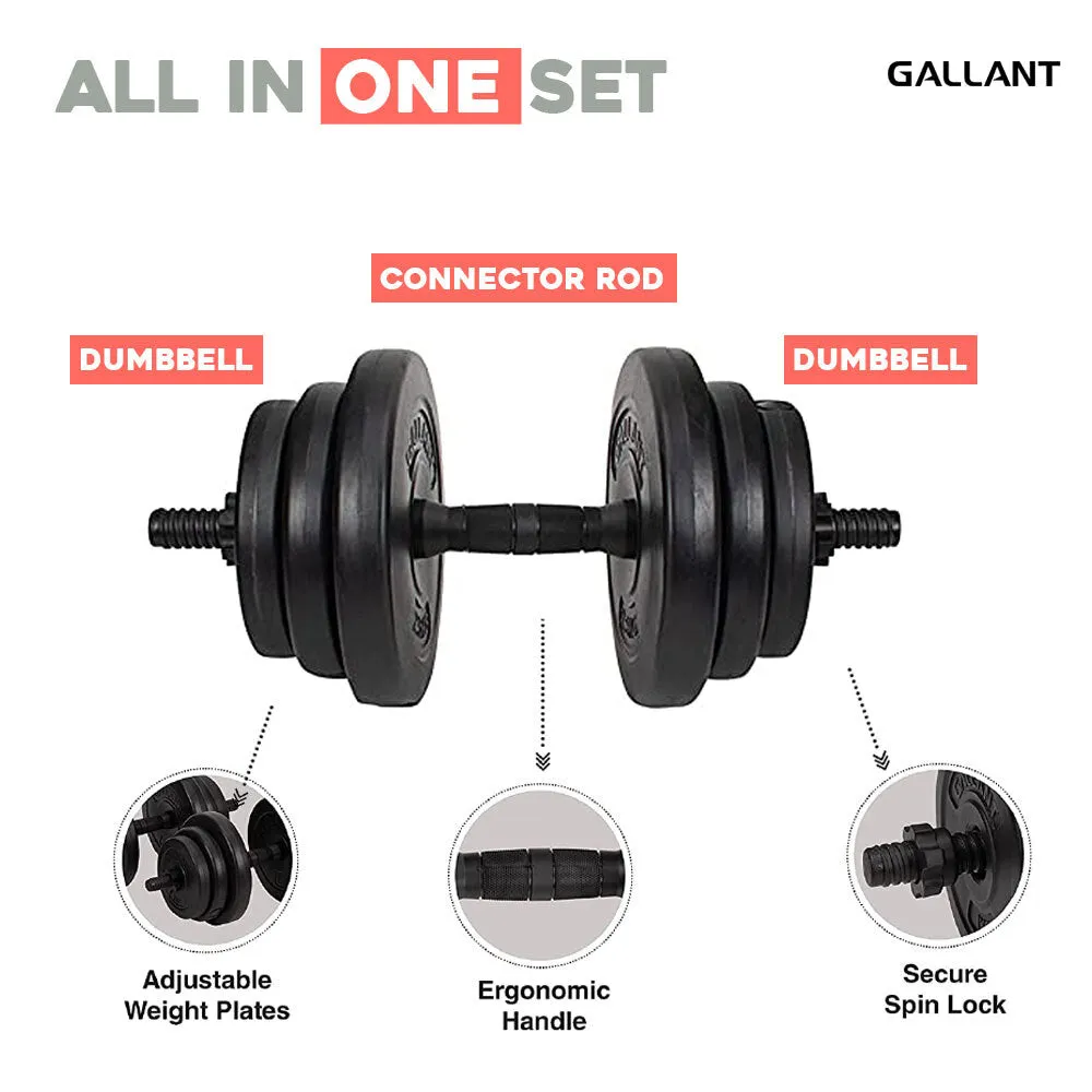Gallant 20kg Adjustable Weights Dumbbells Set - Dumbbells Hand Free Weights Set for Strength Training - Changeable Dumbbells