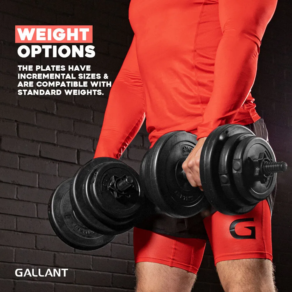Gallant 20kg Adjustable Weights Dumbbells Set - Dumbbells Hand Free Weights Set for Strength Training - Changeable Dumbbells