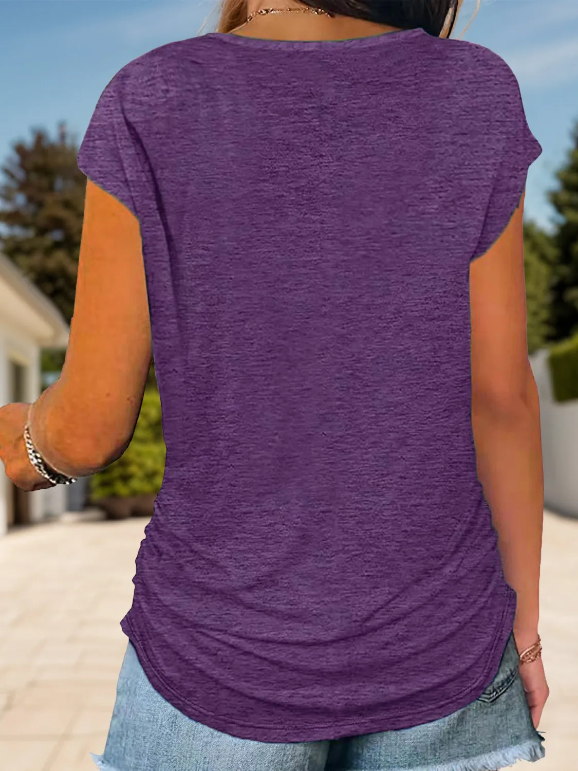 Half Zip Cap Sleeve Top (8 Colors)