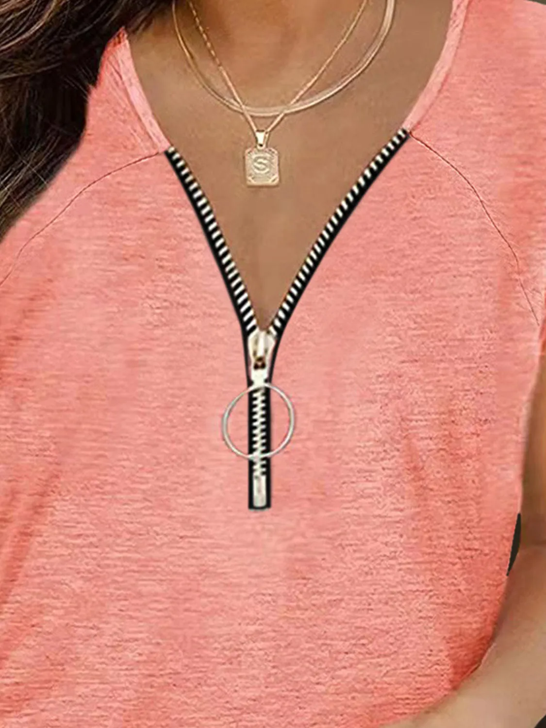 Half Zip Cap Sleeve Top (8 Colors)