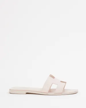 Hermes Pale Pink Swift Leather Oran Sandal - 39
