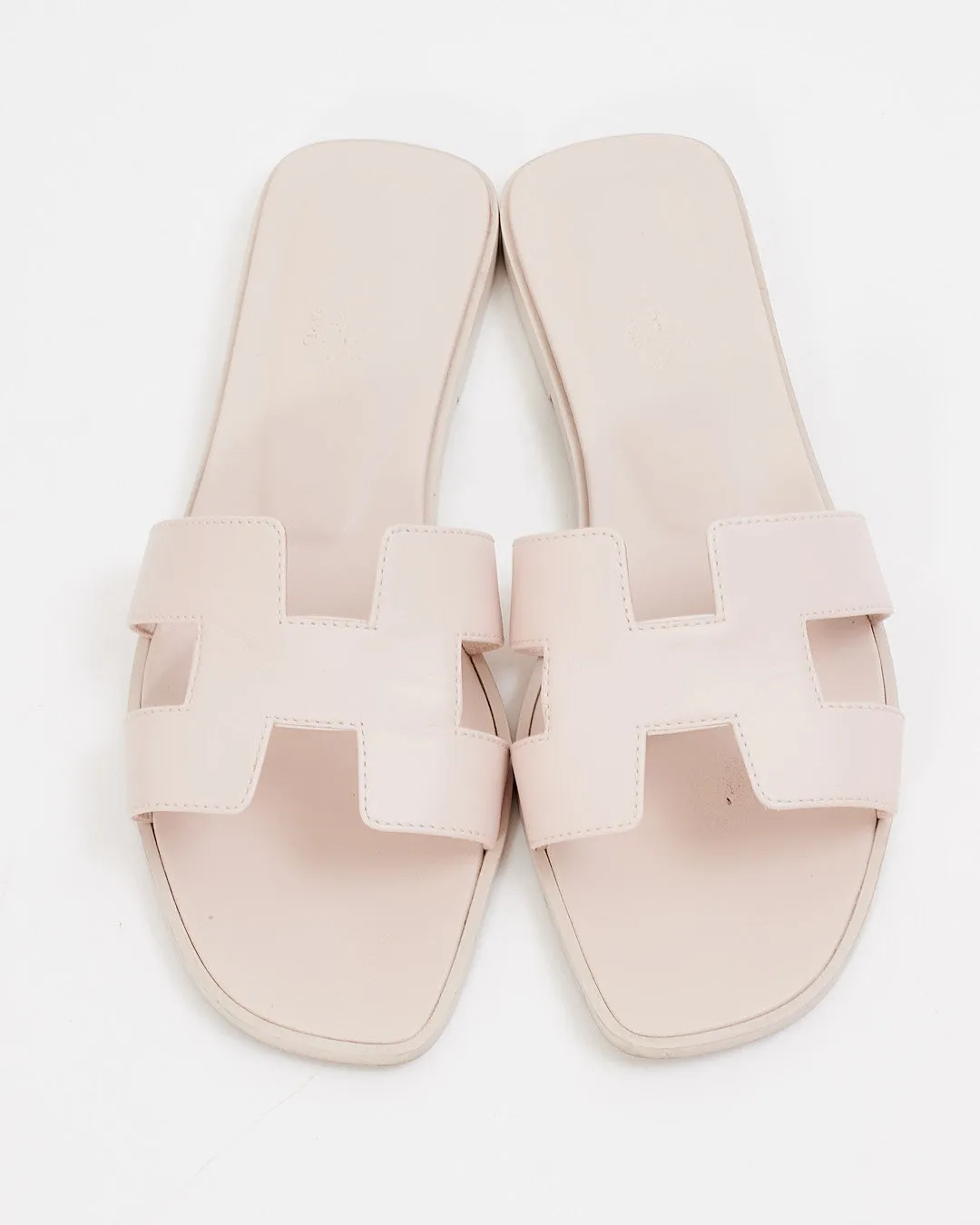 Hermes Pale Pink Swift Leather Oran Sandal - 39