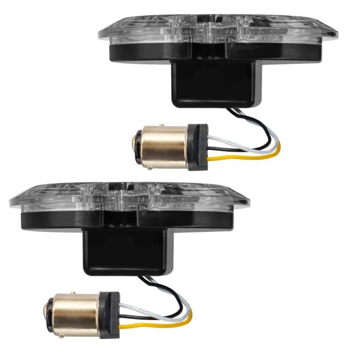 HOGWORKZ® Pro Grid™ LED Front Turn Signals for Harley-Davidson® | 1157 Base, Flat Lens