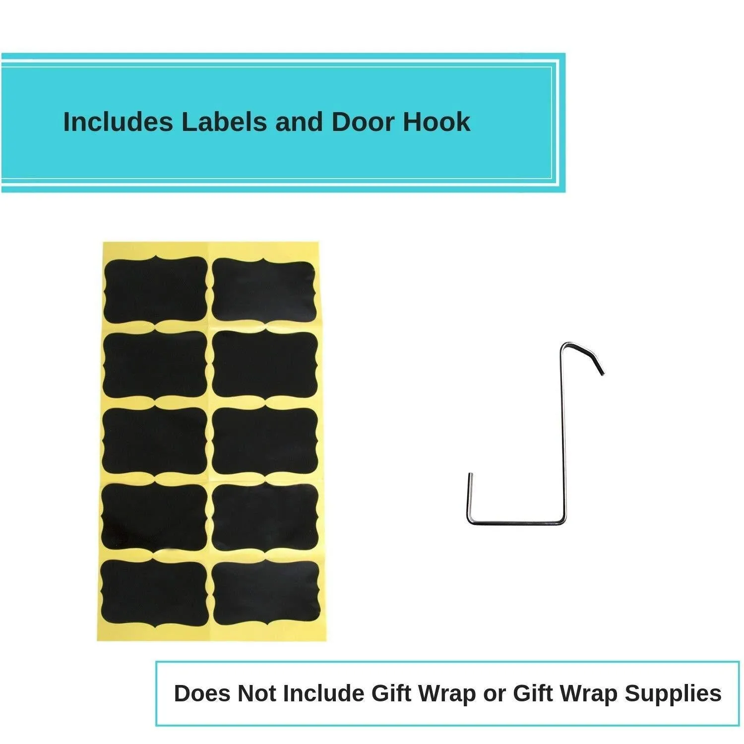 Houseables Wrapping Paper Storage, Gift Wrap Organizer, 10 Pockets, 43" x 17", White/Clear, Plastic, Home Closet Organization, Hanging Craft Holder, for Christmas Decorations, Ornaments, Ribbons