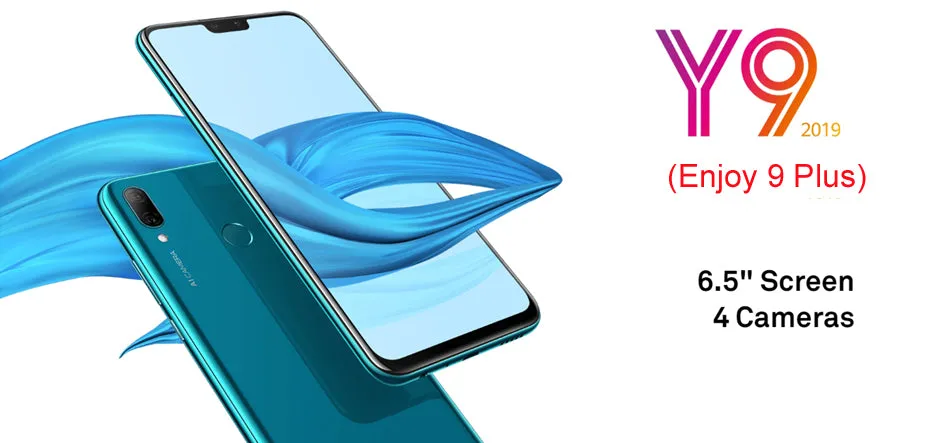 Huawei Enjoy 9 Plus OTA Update Y9 2019 Smartphone 6.5'' 6 128GB Android 8.1 4000mAh Battery 4*Cameras Mobile Phone Blue