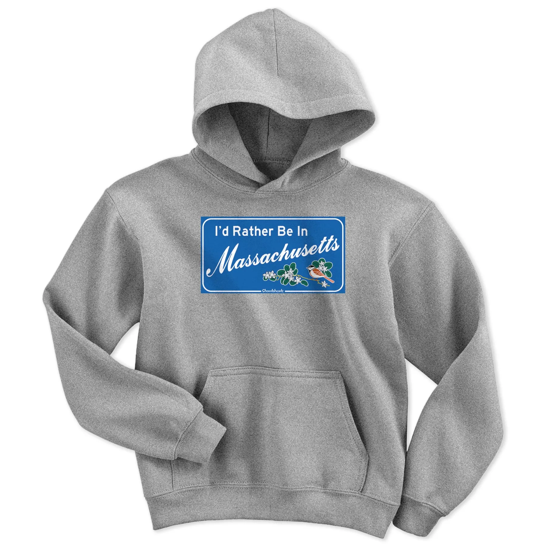 I'd Rather Be In Massachusetts Sign Youth Hoodie
