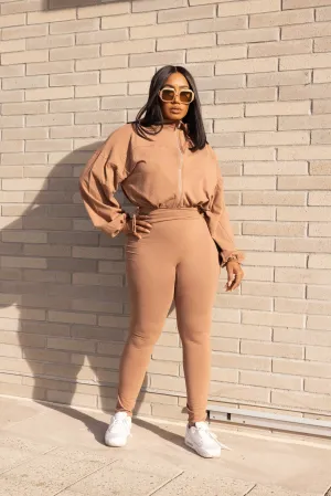 IOTA  JACKET AND LEGGING 2PC SET -DARK MOCHA
