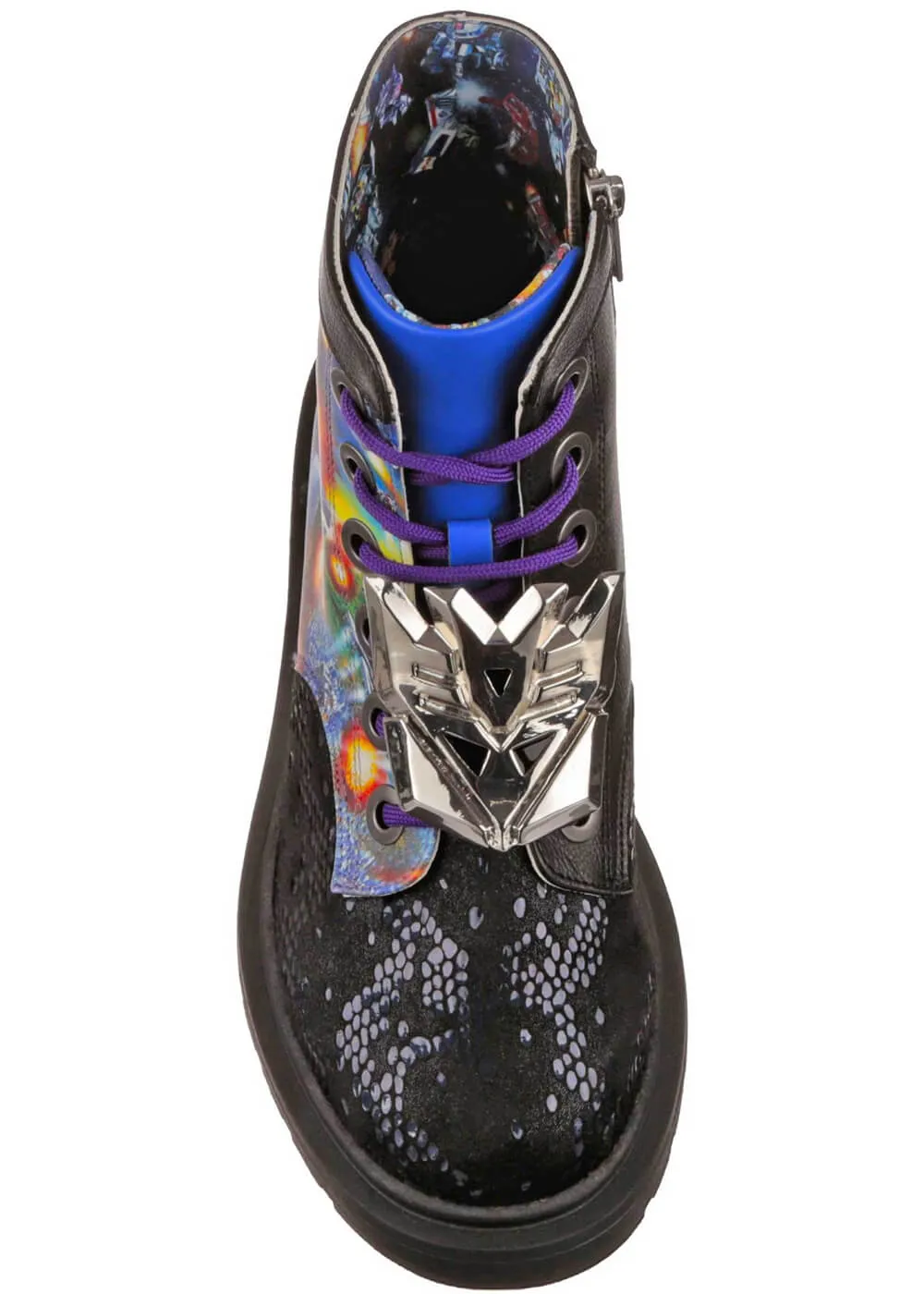 Irregular Choice x Transformers Battle Ready Boots Blue Purple