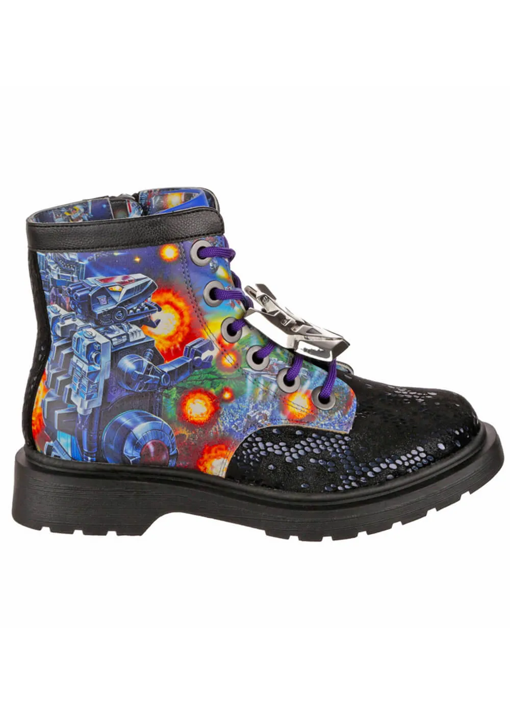 Irregular Choice x Transformers Battle Ready Boots Blue Purple