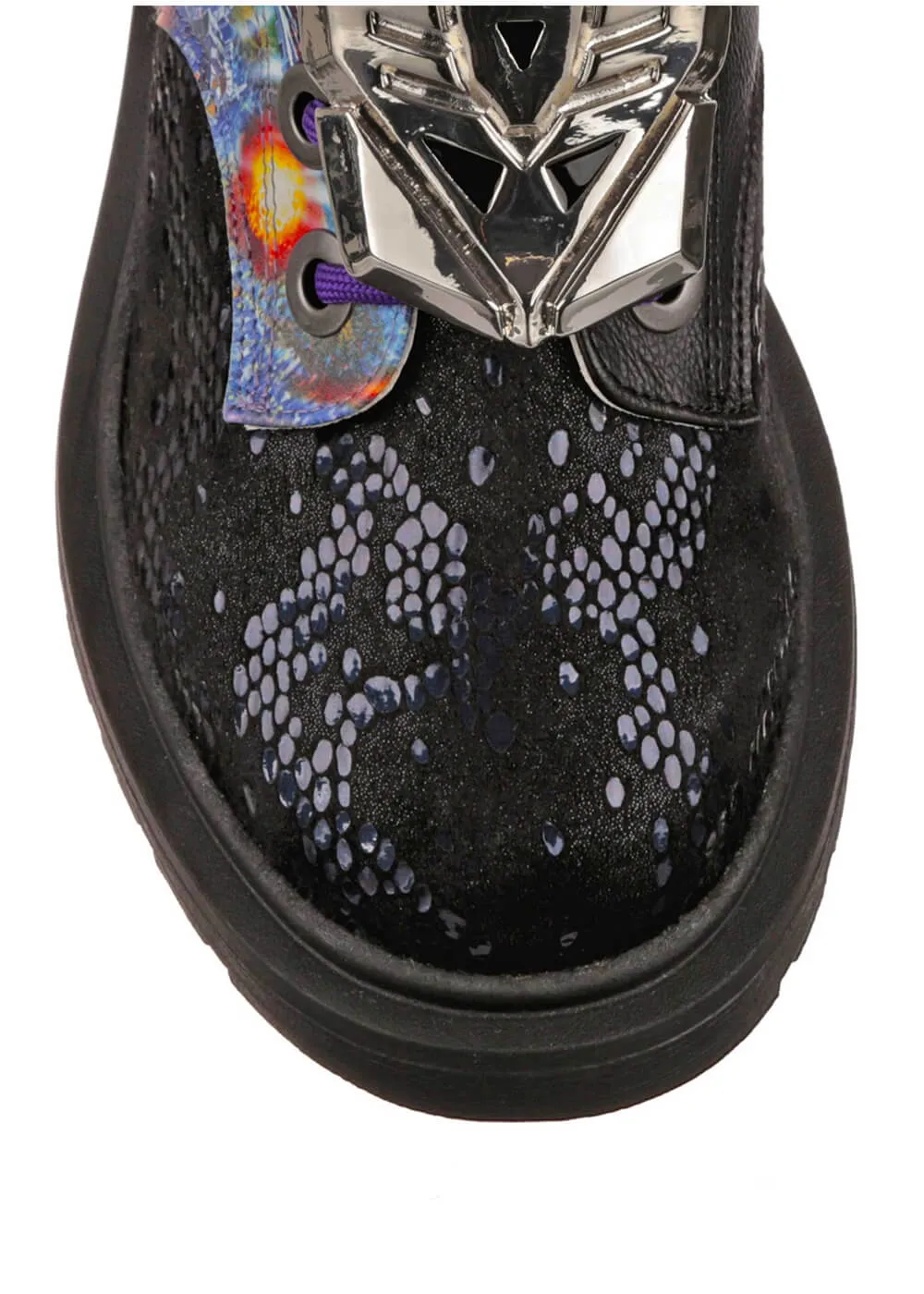 Irregular Choice x Transformers Battle Ready Boots Blue Purple