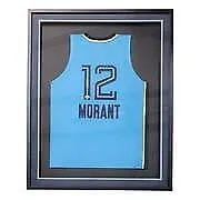 Ja Morant Memphis Signed Framed Light Blue Basketball Jersey BAS