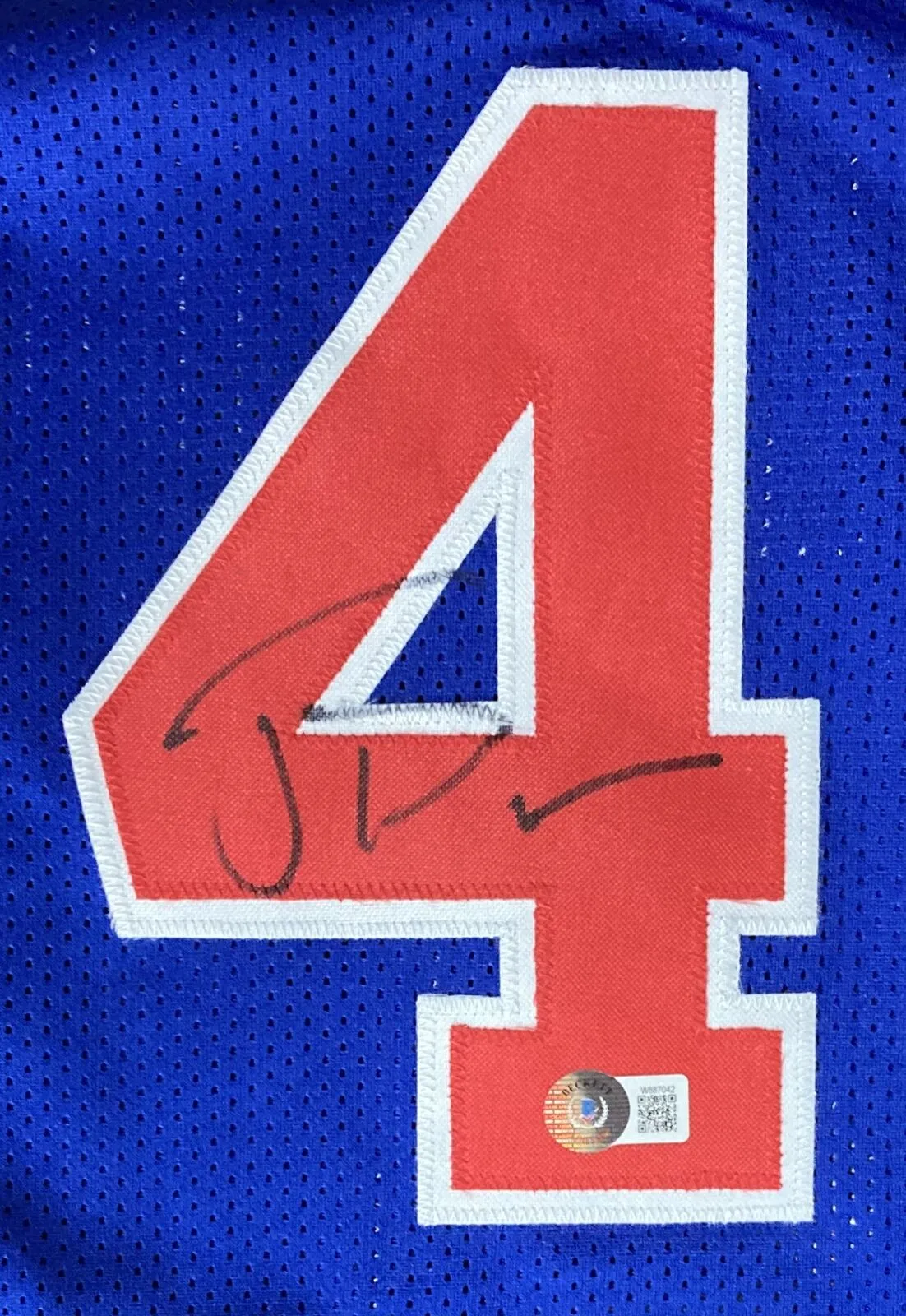 Joe Dumars Signed Custom Blue Pro-Style Basketball Jersey BAS ITP