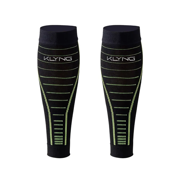 Klyng Unisex Pro Pickleball Lines-Up Green Graduated Compression Calf Sleeves