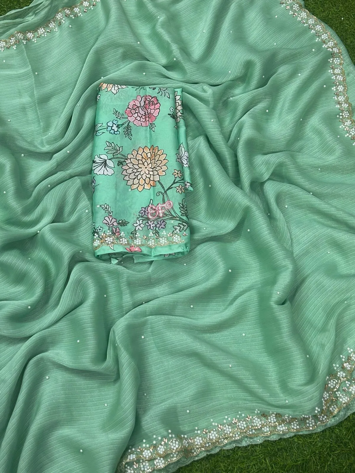 Latest and Exclusive Cocktail Party Georgette Silk Saree