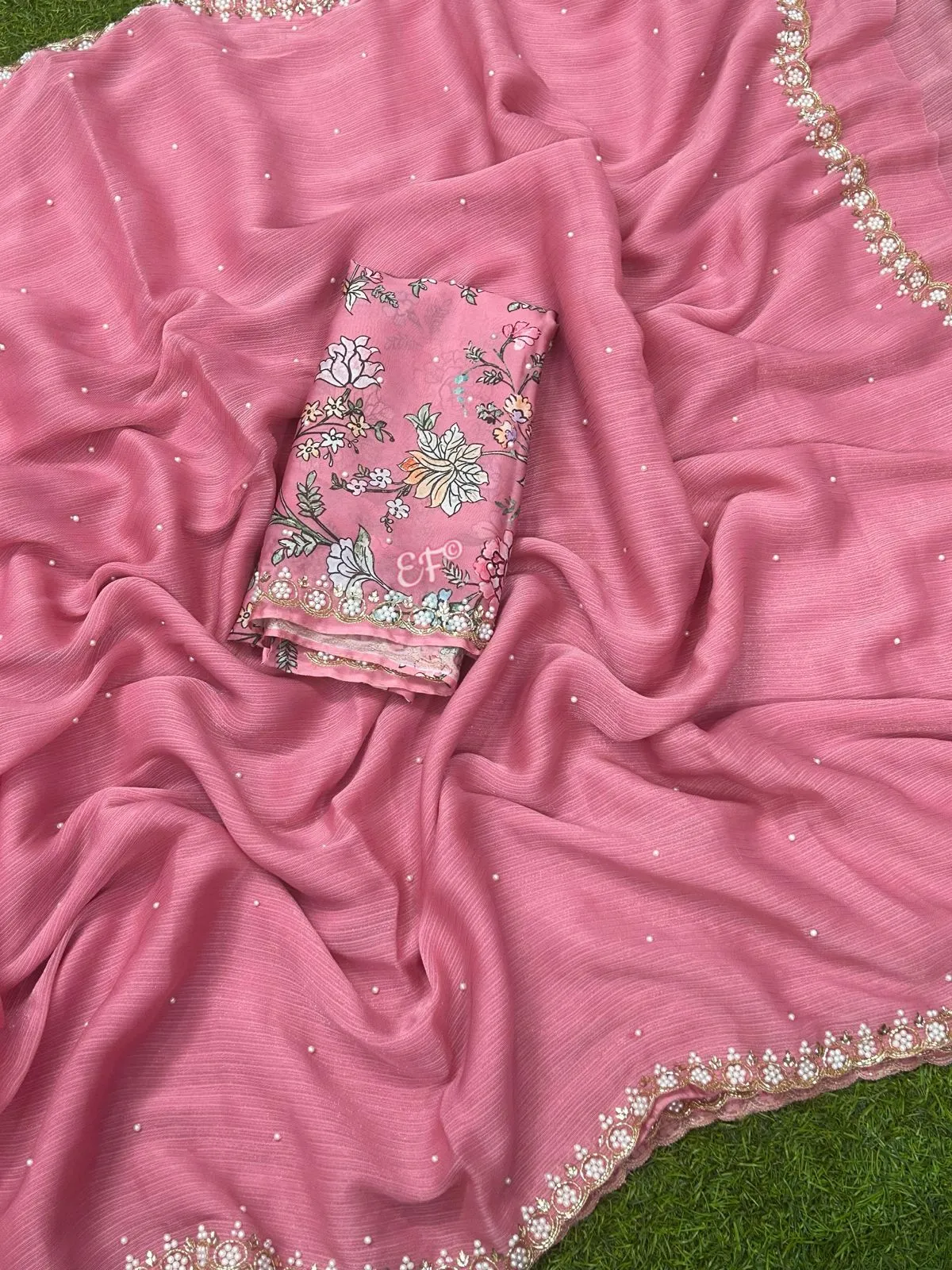 Latest and Exclusive Cocktail Party Georgette Silk Saree