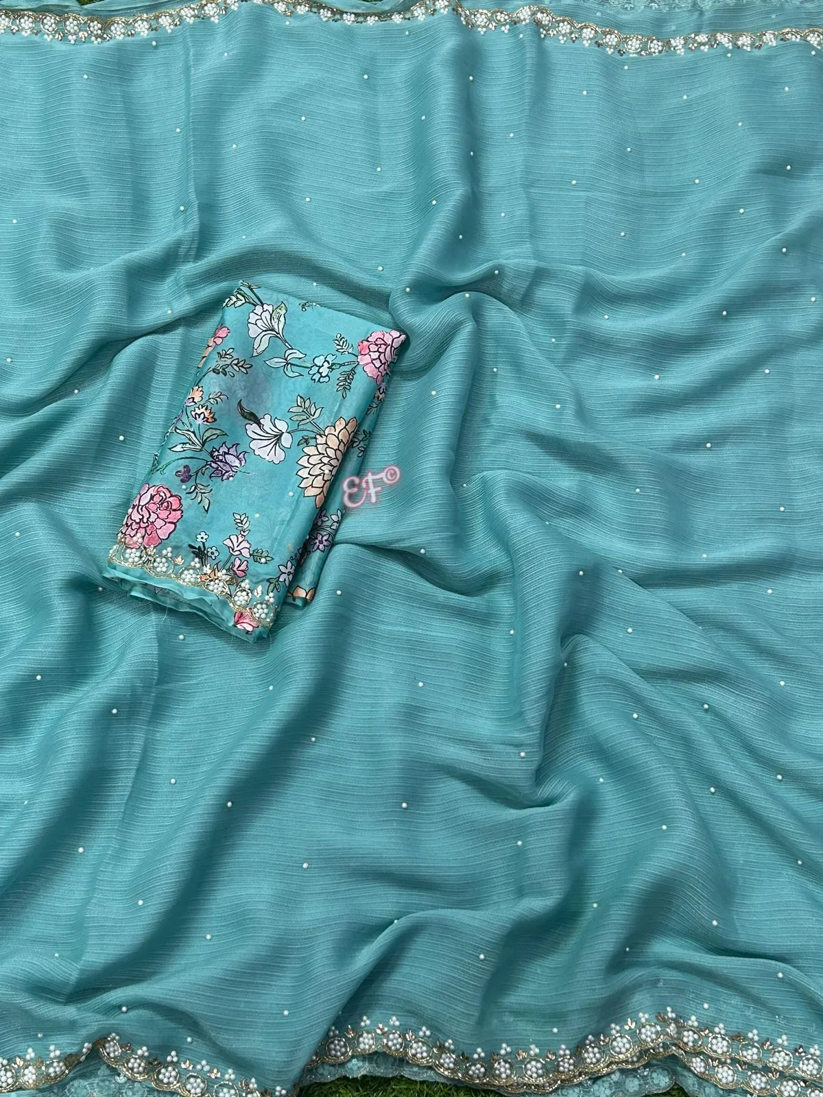 Latest and Exclusive Cocktail Party Georgette Silk Saree
