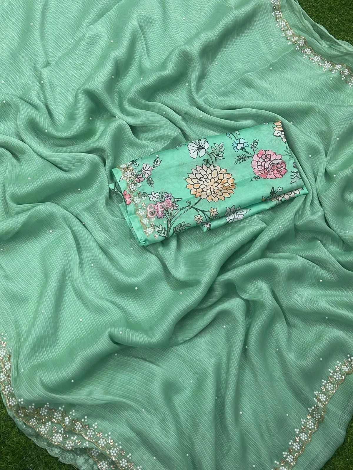 Latest and Exclusive Cocktail Party Georgette Silk Saree