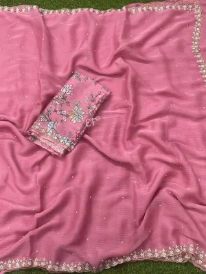 Latest and Exclusive Cocktail Party Georgette Silk Saree
