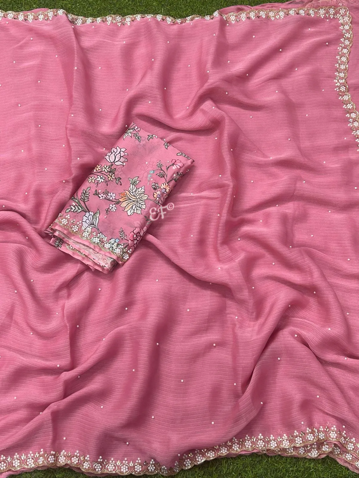 Latest and Exclusive Cocktail Party Georgette Silk Saree