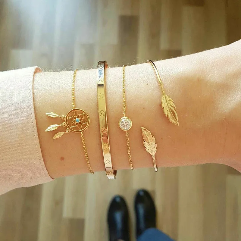 Leaf Multi Design Combo of 4 Bracelets