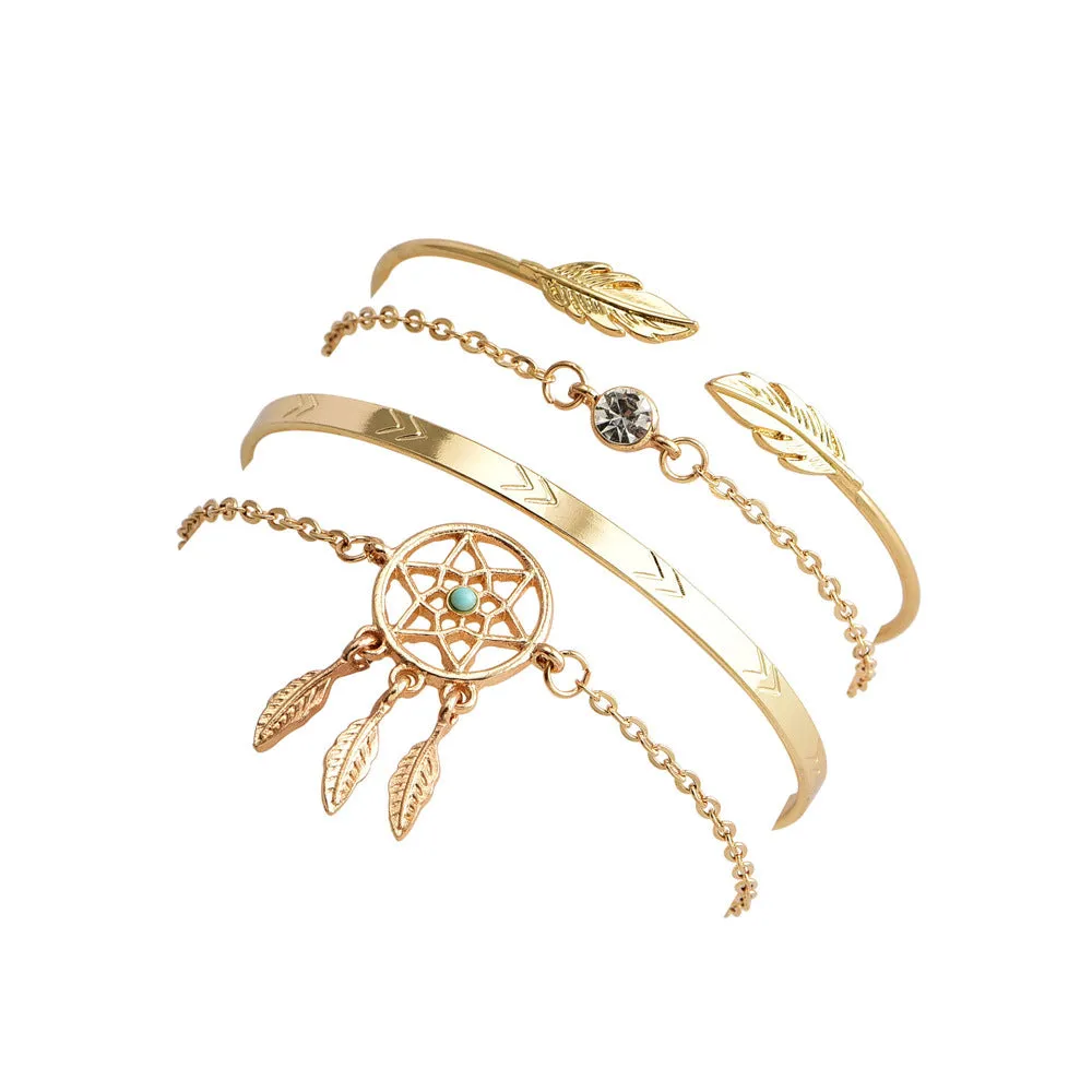 Leaf Multi Design Combo of 4 Bracelets