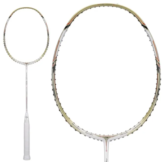 Li-Ning Aeronaut 9000 4U Badminton Racket - White / Pale Gold