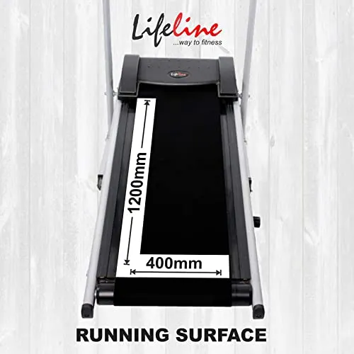 Life Line Fitness LT-202 Manual Treadmill 3in1 with a Twister and Push-up Stand & Walking and Running Foldable Multifunctional Jogger Machine 2 Level Inclination, Made in India, Black