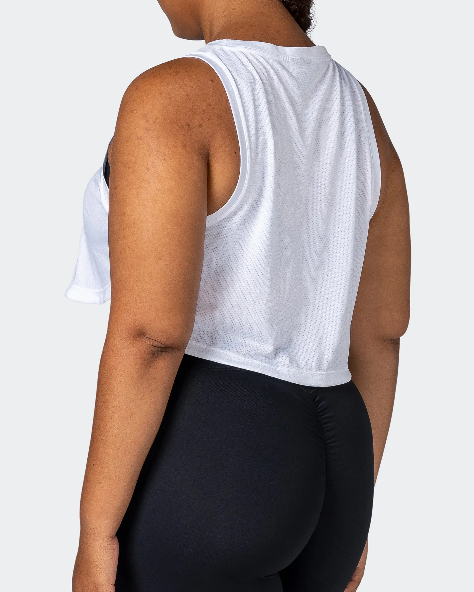 Limitless Cropped Training Tank - White