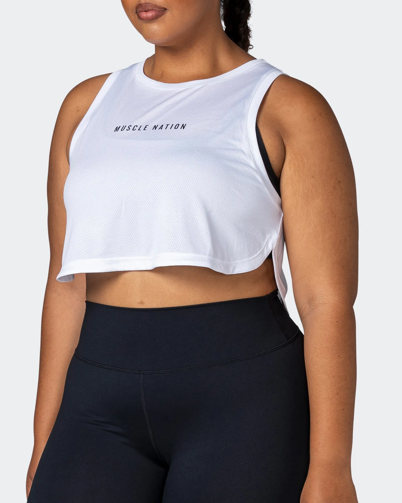 Limitless Cropped Training Tank - White