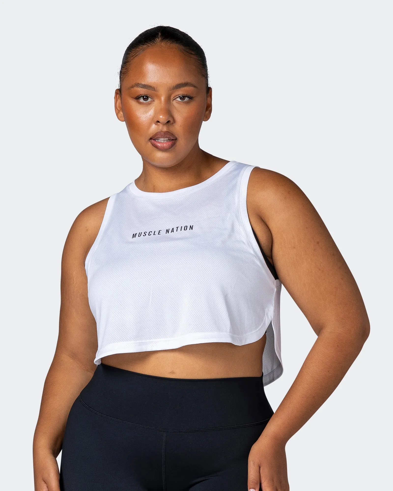 Limitless Cropped Training Tank - White