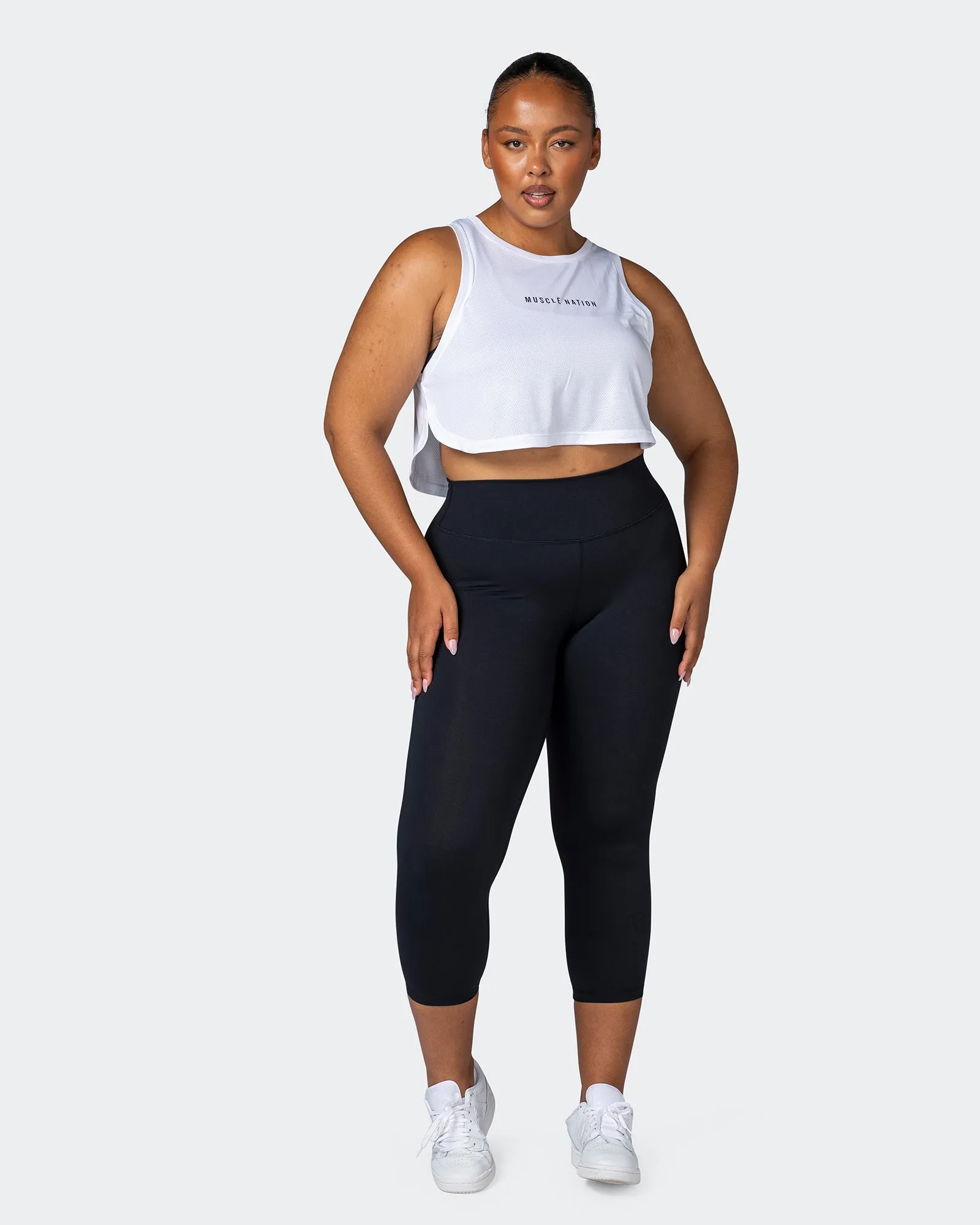 Limitless Cropped Training Tank - White