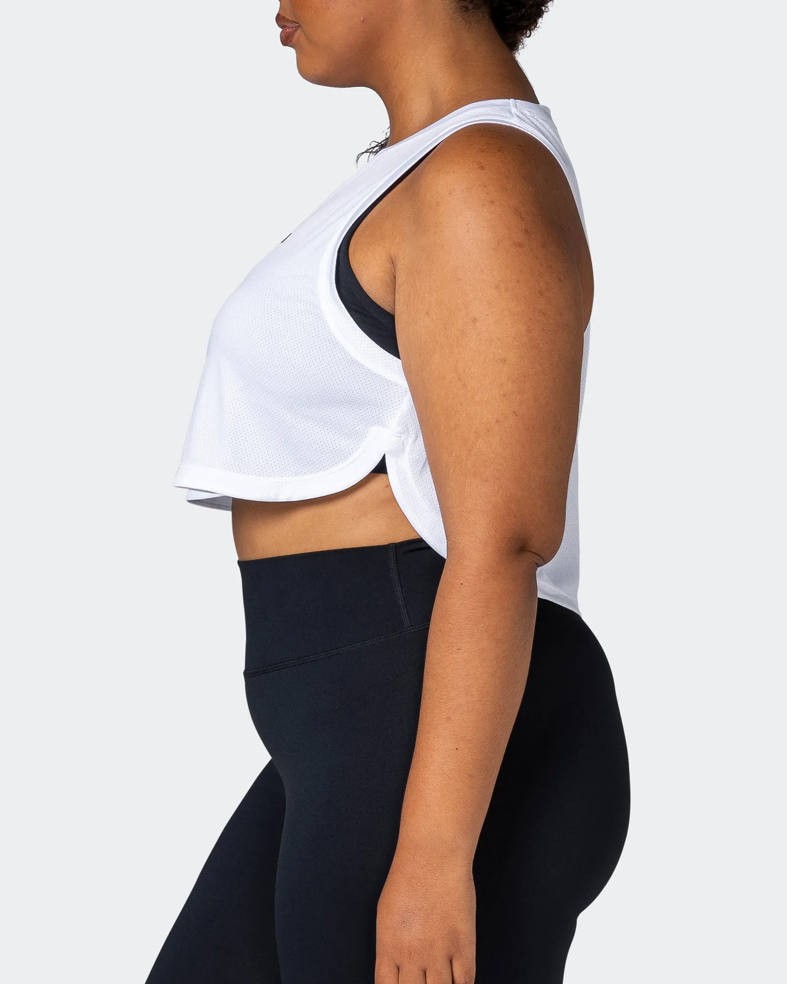 Limitless Cropped Training Tank - White