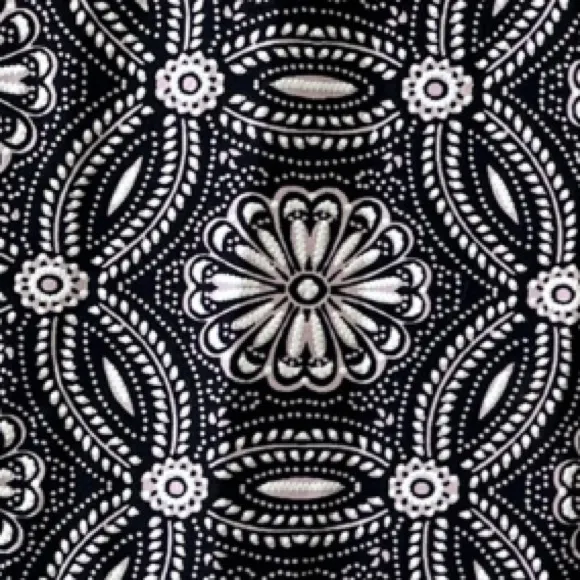 Long Pencil Skirt Floral Print Abstract Geometric Black White Pastel Rose Pink