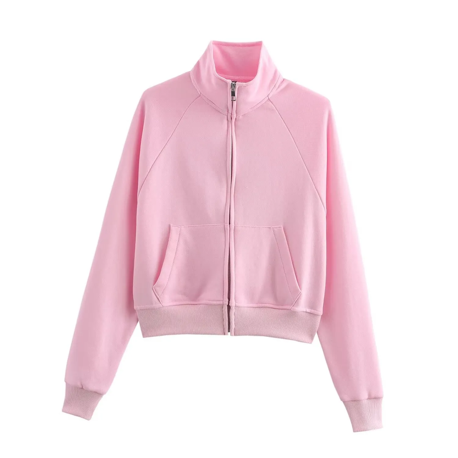 Long Sleeve Zipper Jacket and Flared Sweats