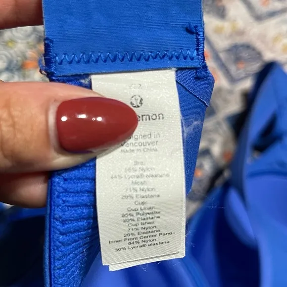 Lululemon | swift speed sports bra cerulean royal blue size: 32E