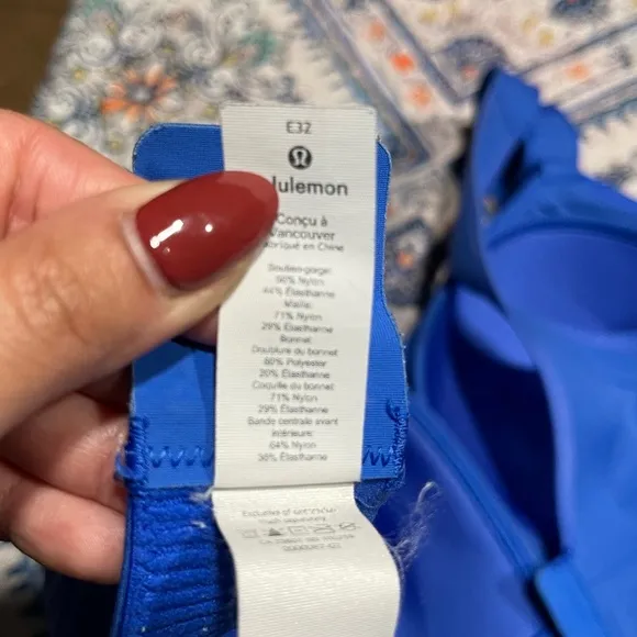 Lululemon | swift speed sports bra cerulean royal blue size: 32E