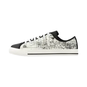 MAP AND SOME ILLUSTRATIONS Low Top Action Leather Men's Shoes