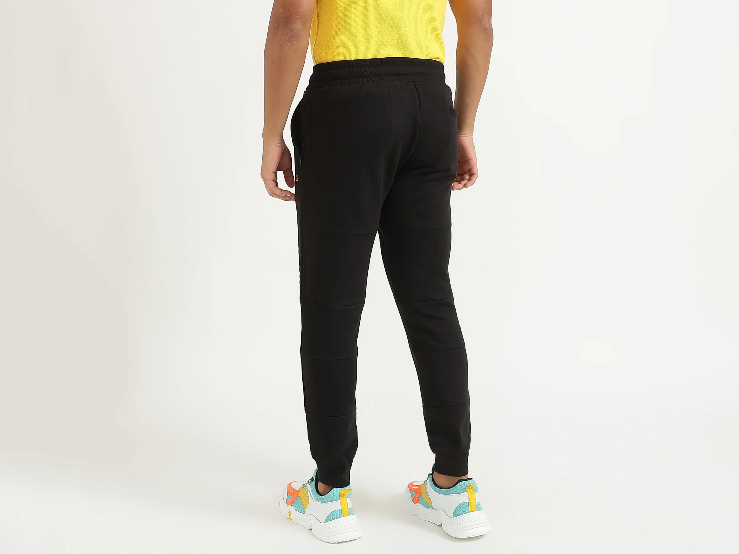 Men Black Solid Regular Joggers