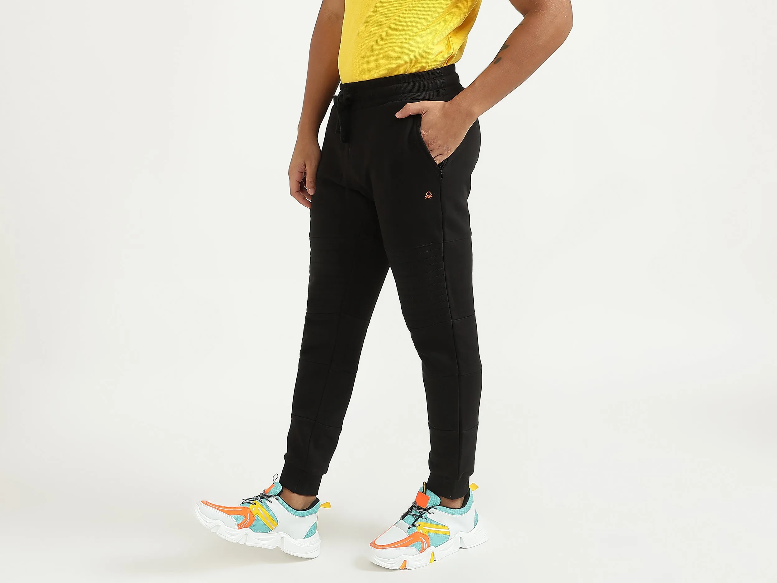 Men Black Solid Regular Joggers