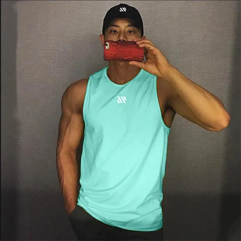Men's Gym Tank Top - Fitness Sleeveless Shirt, Mesh Breathable Sports Vest, Undershirt for Gyms Running