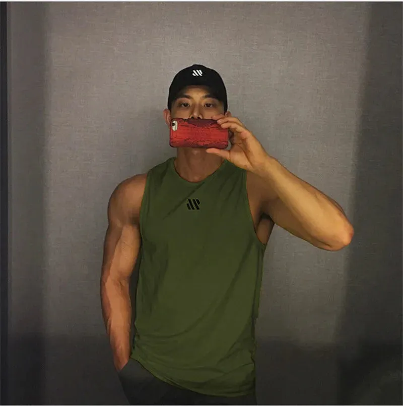 Men's Gym Tank Top - Fitness Sleeveless Shirt, Mesh Breathable Sports Vest, Undershirt for Gyms Running