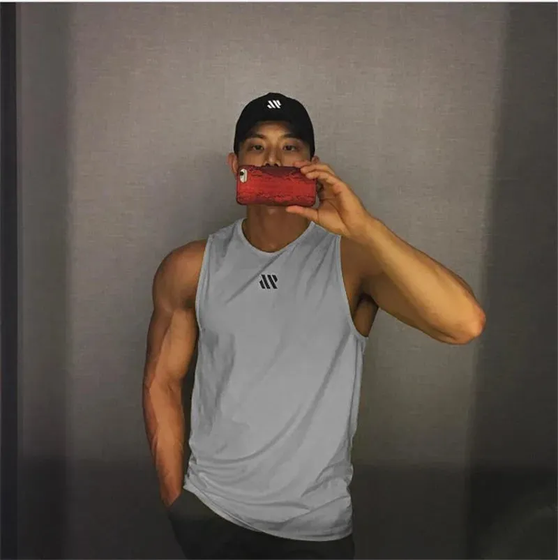 Men's Gym Tank Top - Fitness Sleeveless Shirt, Mesh Breathable Sports Vest, Undershirt for Gyms Running