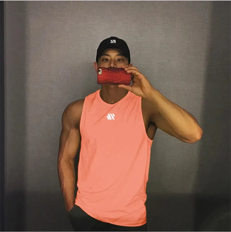 Men's Gym Tank Top - Fitness Sleeveless Shirt, Mesh Breathable Sports Vest, Undershirt for Gyms Running