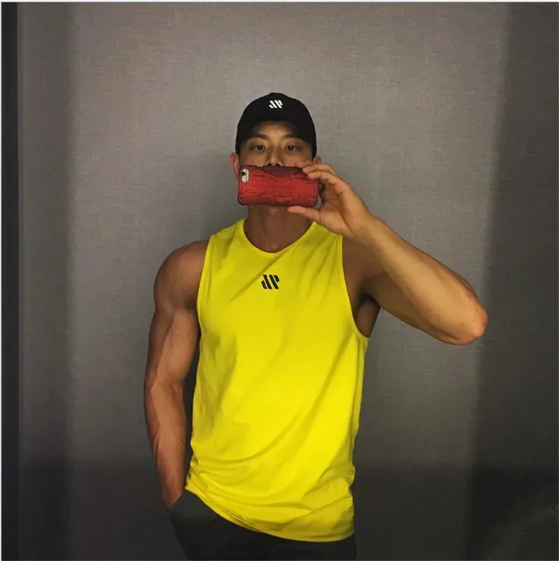 Men's Gym Tank Top - Fitness Sleeveless Shirt, Mesh Breathable Sports Vest, Undershirt for Gyms Running