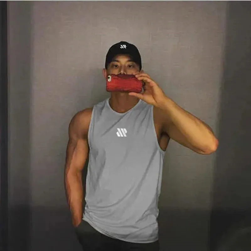 Men's Gym Tank Top - Fitness Sleeveless Shirt, Mesh Breathable Sports Vest, Undershirt for Gyms Running